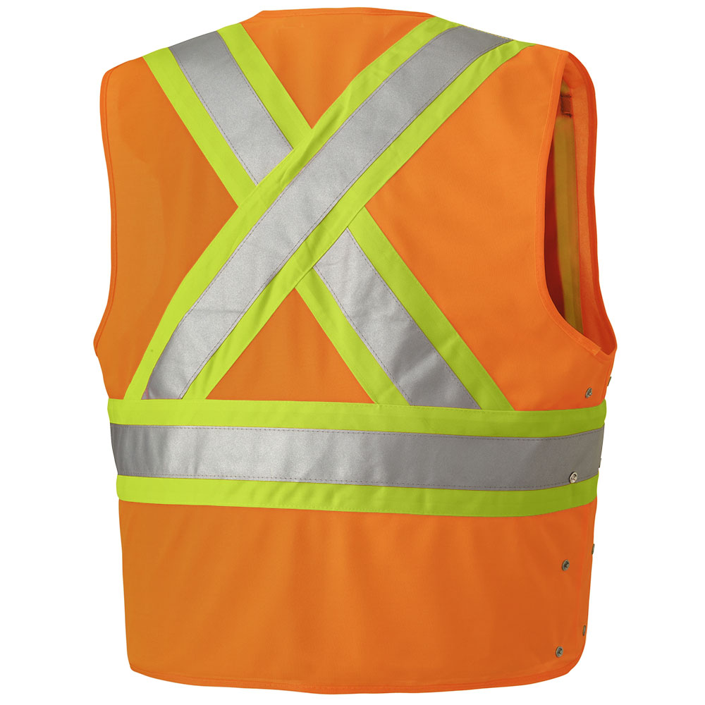 Gilets de sécurité, Ajustables, Fermeture à crochets et boucles, Orange, GR: S/M
