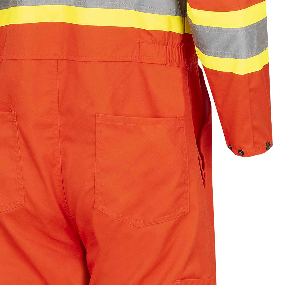 Safety Coverall, Polyester/Cotton, Orange, SZ: 64