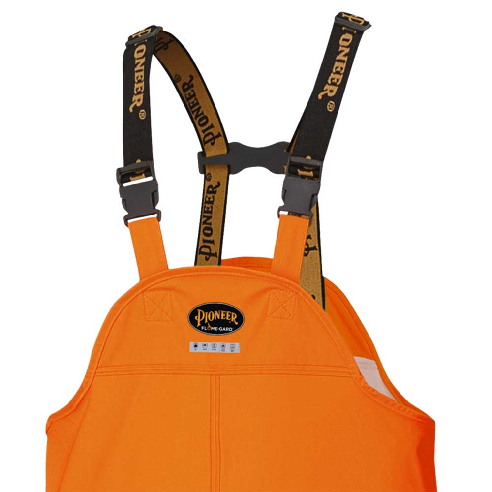 Flame Resistant Stretch Waterproof Bib Pants, Orange, SZ: XL