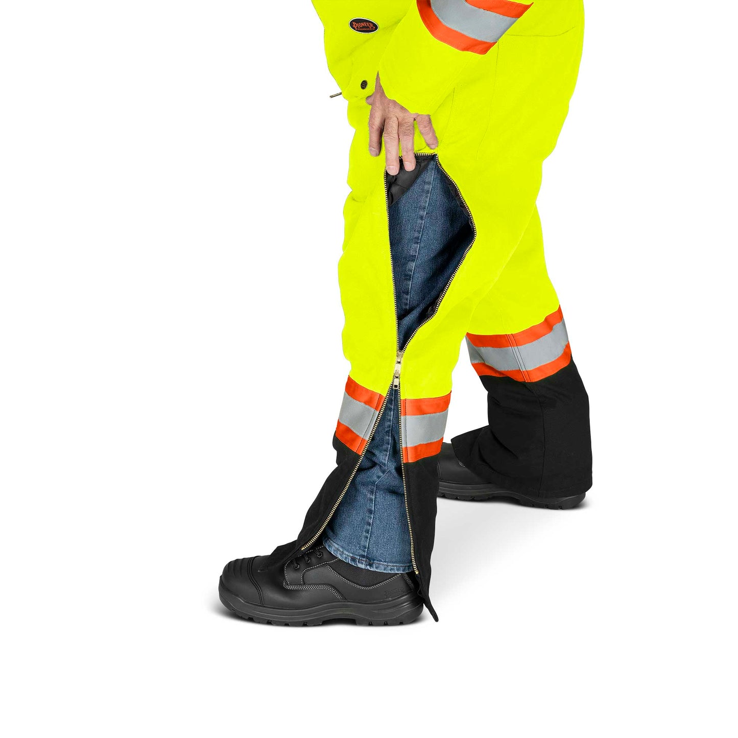 Salopette de sécurité matelassée imperméable haute visibilité, jaune, SZ : L