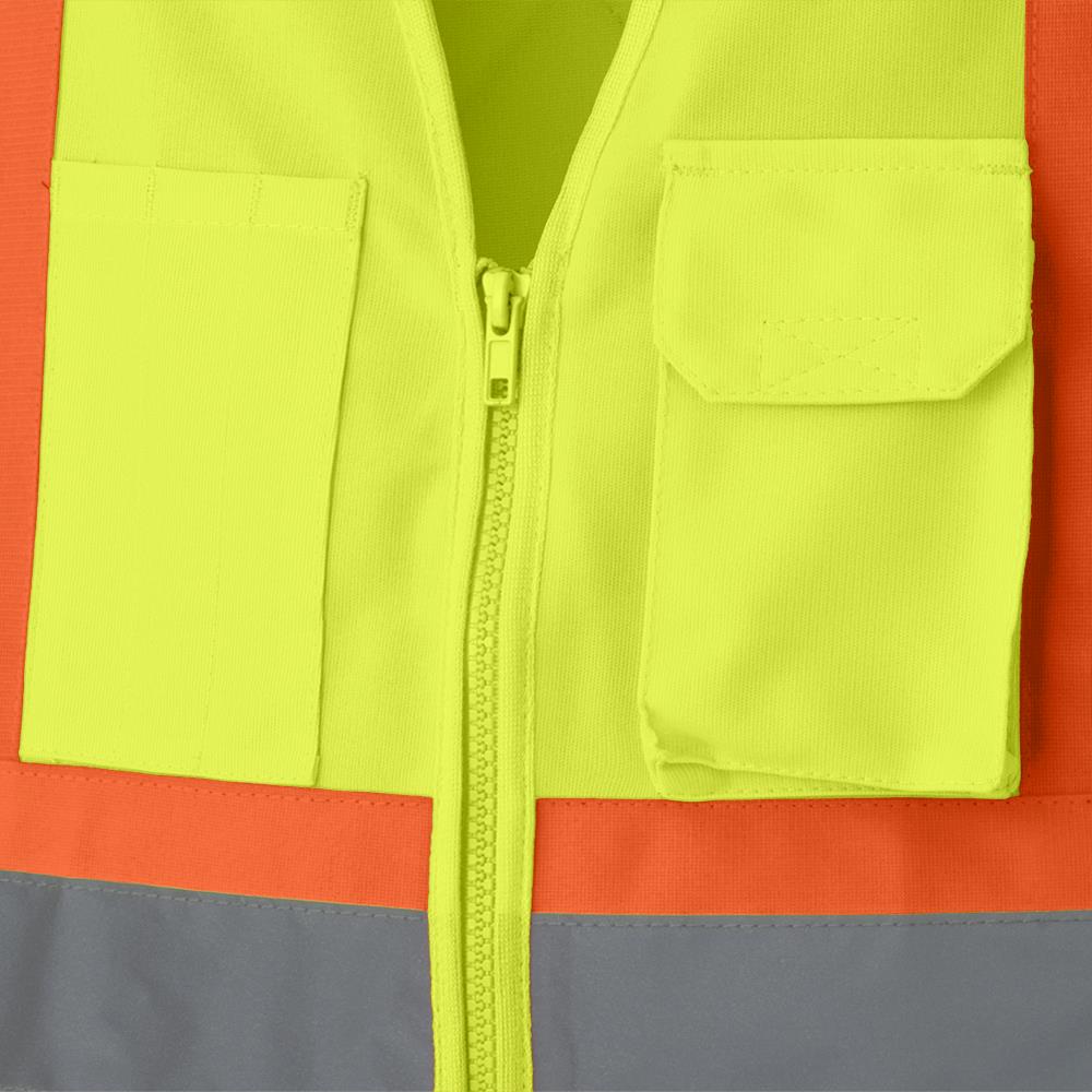 Veste de sécurité en tricot de polyester avec fermeture éclair, Jaune, GR: L
