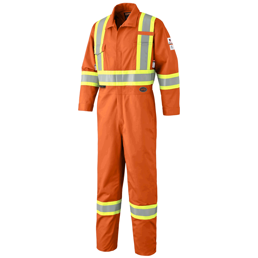 Pioneer, FR-Tech® Premium Hi-Vis FR/ARC-Rated Safety Coveralls - Hi-Vis Orange - 56 - Tall