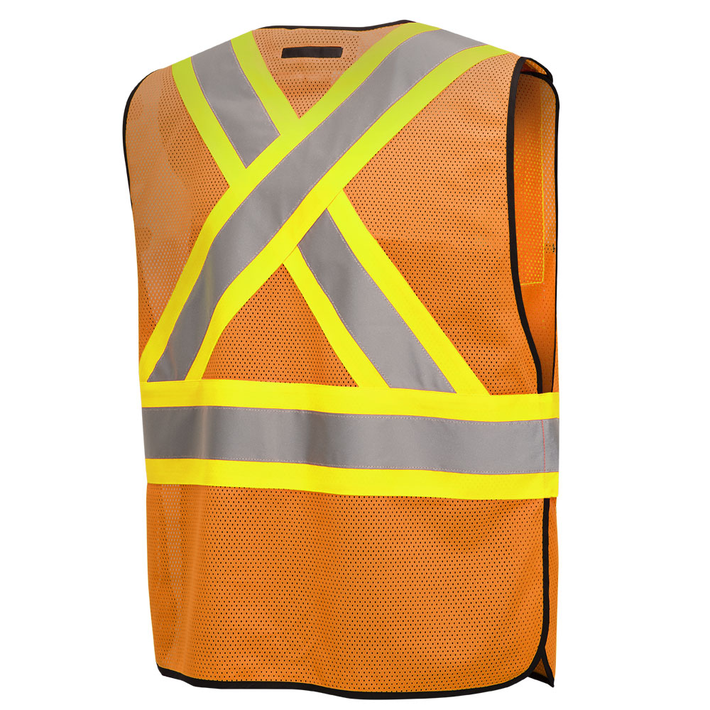 Gilets de sécurité détachable en mesh, CSA, Orange, O/S