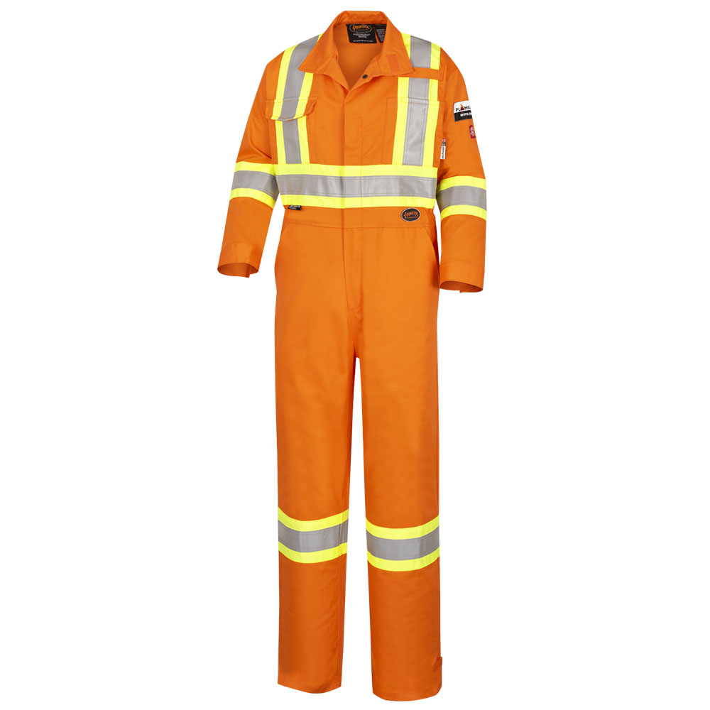 Combinaison de sécurité homologuée FR/ARC, 100 % coton, orange, taille : 64 grande taille
