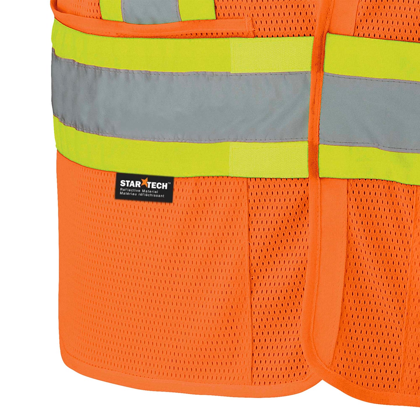 Safety Tear-Away Vests, Mesh, Drop Shoulder, Orange, SZ: L/XL