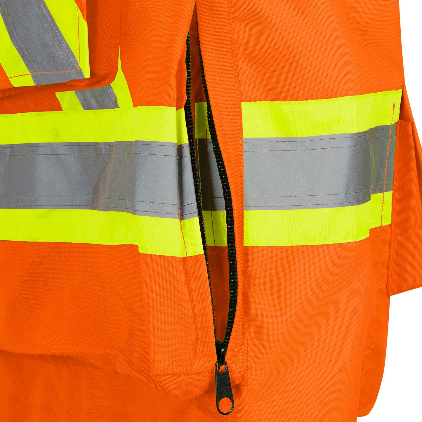 Gilets de sécurité - Polyester Oxford enduit de polyuréthane 600 deniers, Orange, GR: S