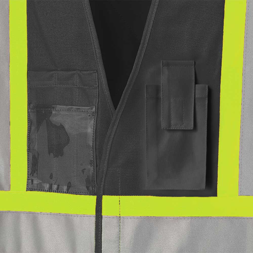 Veste de sécurité haute visibilité à côtés ajustables, Noir, GR: P/M