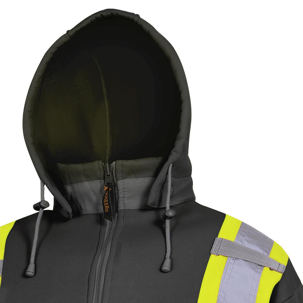 Hi-Viz Polyester Fleece Hoodie, Black, SZ: 4XL