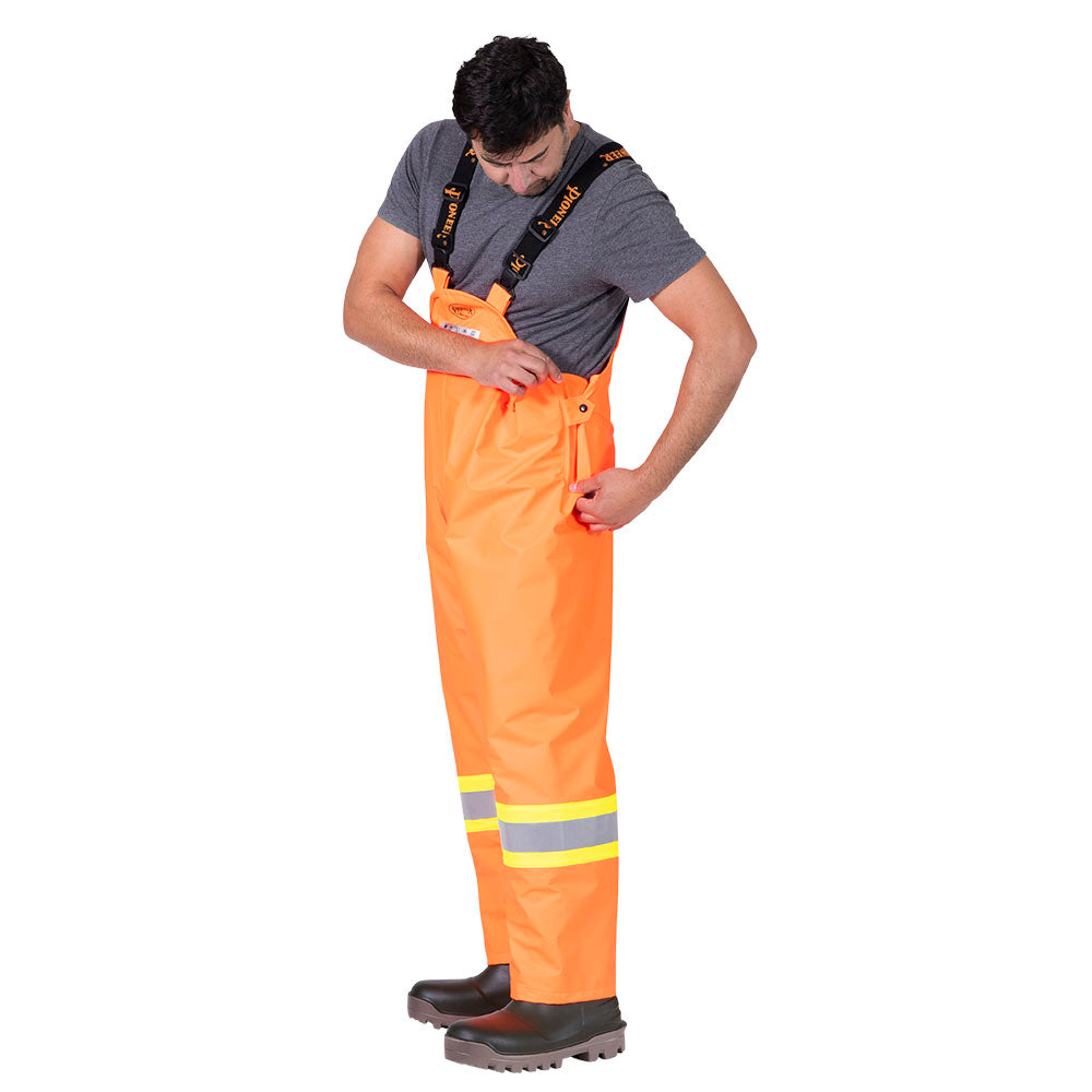 Flame Resistant Stretch Waterproof Bib Pants, Orange, SZ: XL
