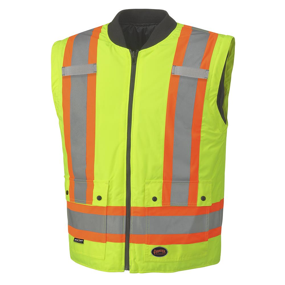 Parkas de sécurité imperméables haute visibilité 7 en 1, jaune/noir, SZ : XS