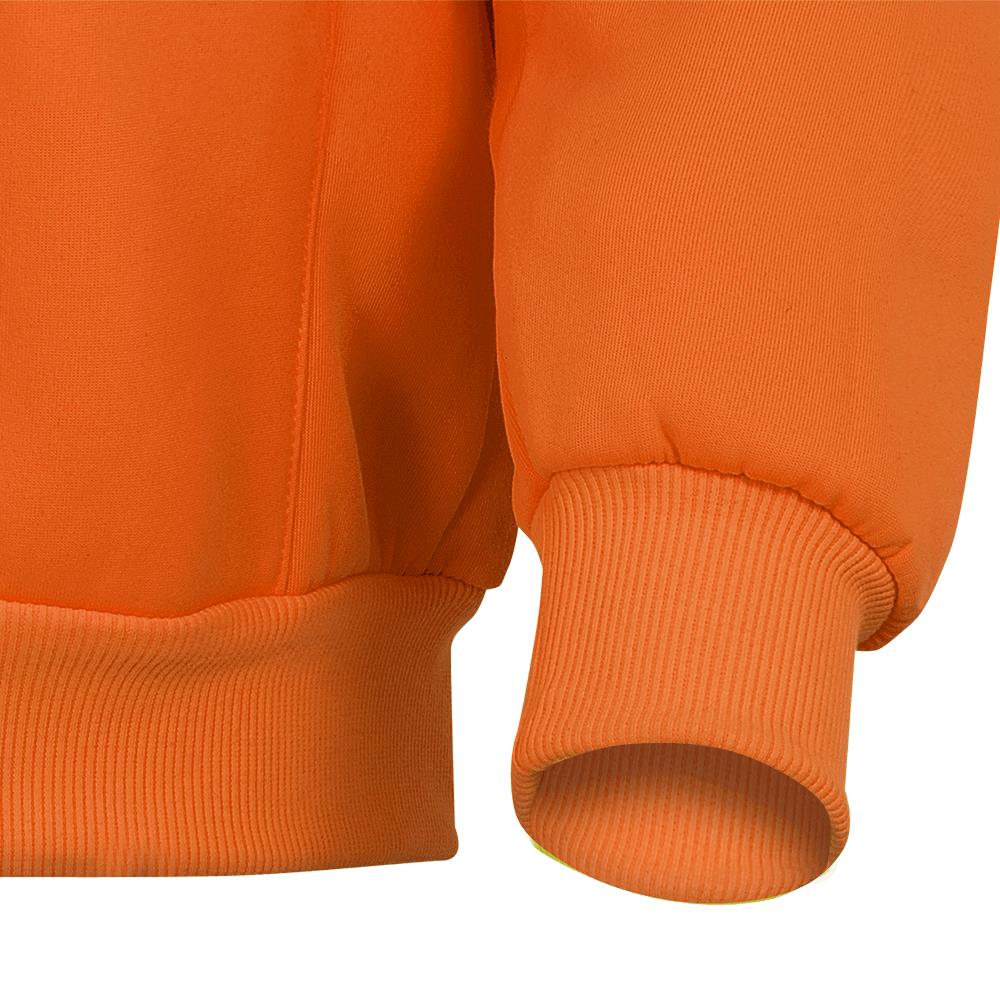 Chandail de sécurité à capuchon, molleton de poly, orange, GR: S
