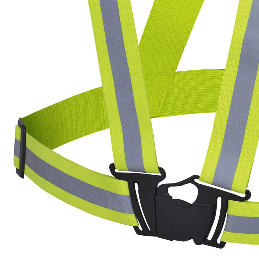 Bretelle de sécurité de 4 cm ajustable, détachable en 4 points avec sac, jaune, GR: O/S