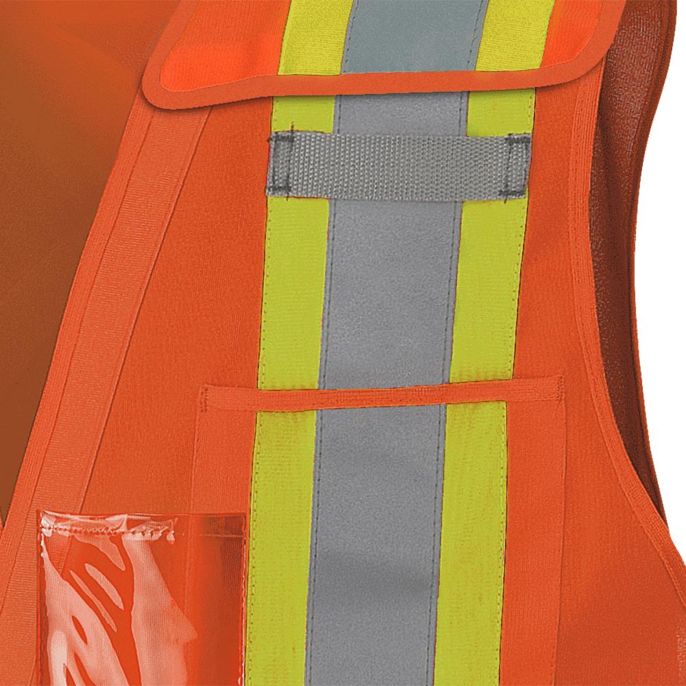 Gilet de sécurité détachable, épaules tombantes, tricot de poly interlock, Orange, GR: 4/5XL