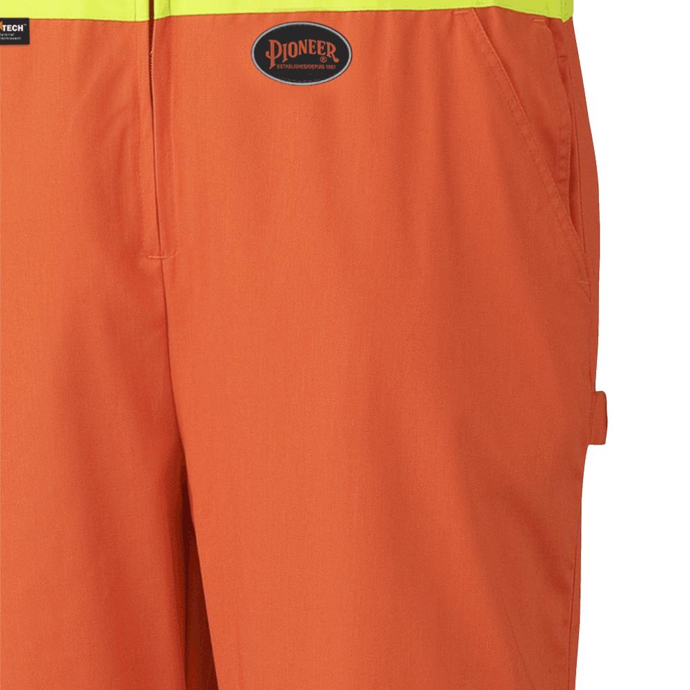 Safety Overalls, Polyester/Cotton, Leg Zippers, Orange, SZ: 38