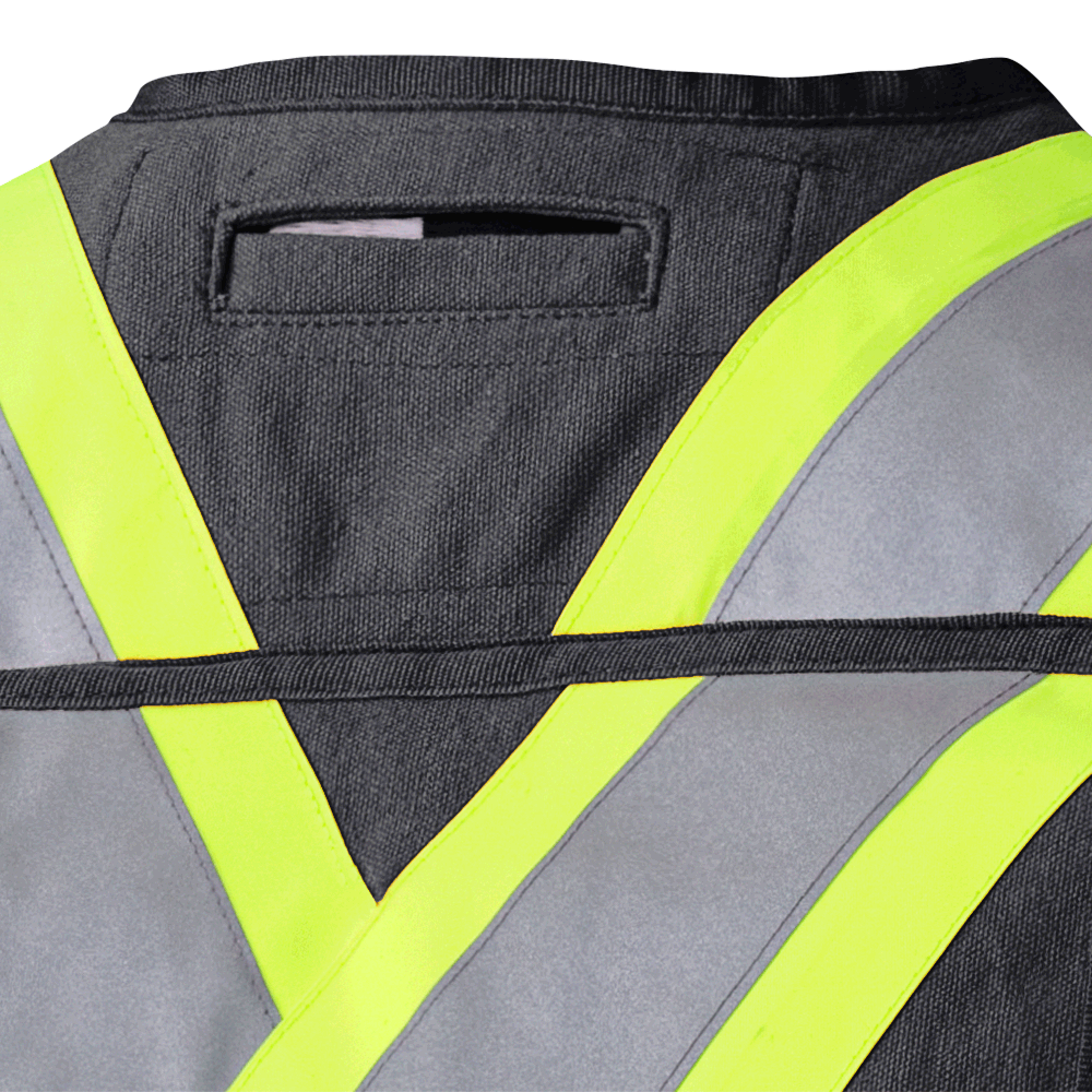 Gilets de sécurité en toile de coton, Noir, GR: XL