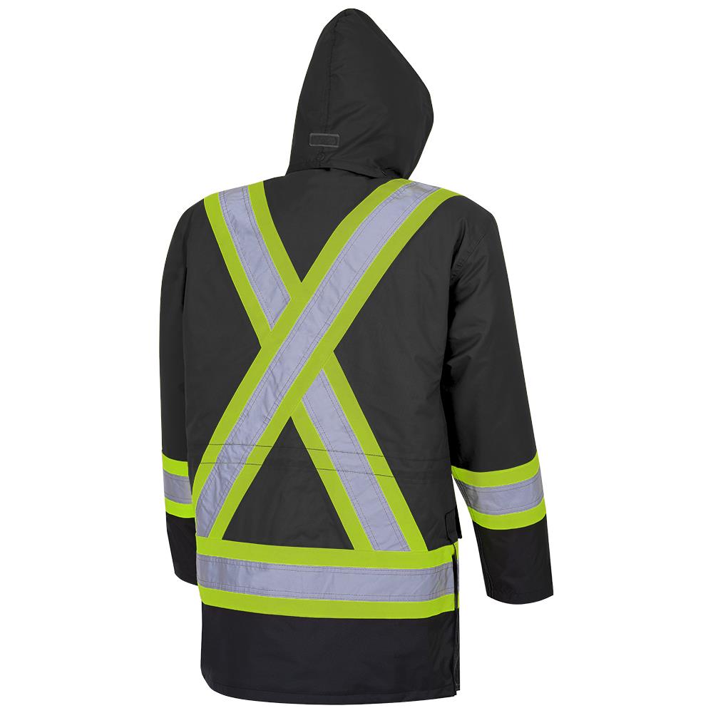 Parkas de sécurité imperméables haute visibilité 7 en 1, noir, SZ : M