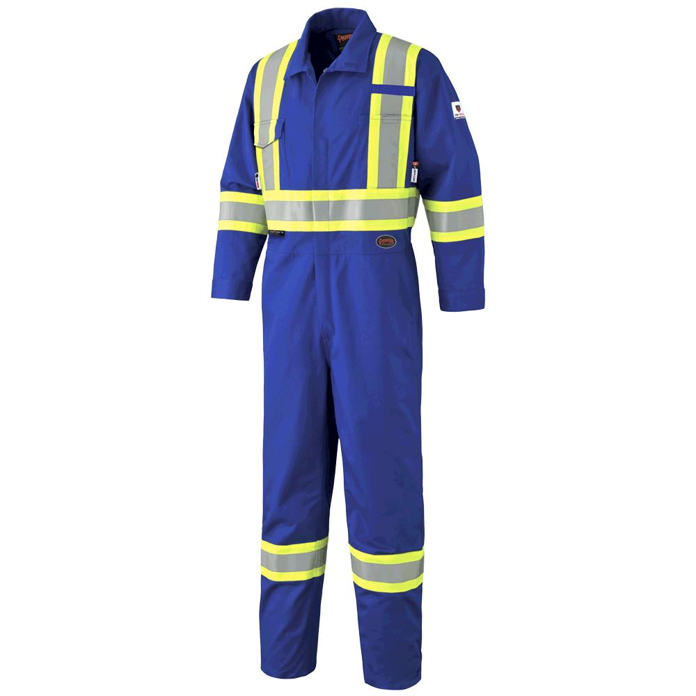 Hi-Viz FR-Tech® Flame Resistant 7 oz Coverall, Leg Zippers, Royal Blue, SZ: 54 Tall