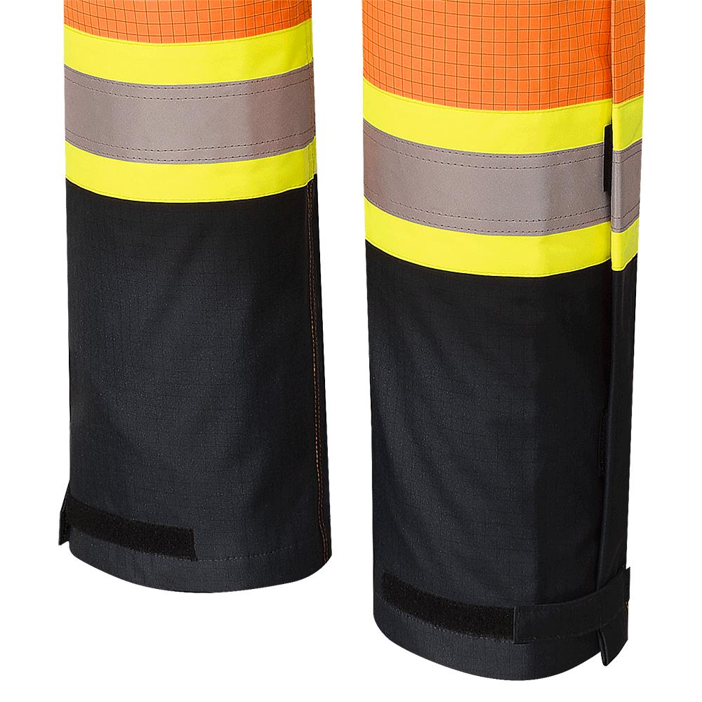 The Defender® Hi-Vis Anti-Static Safety Bib Pants, Orange, SZ: XL