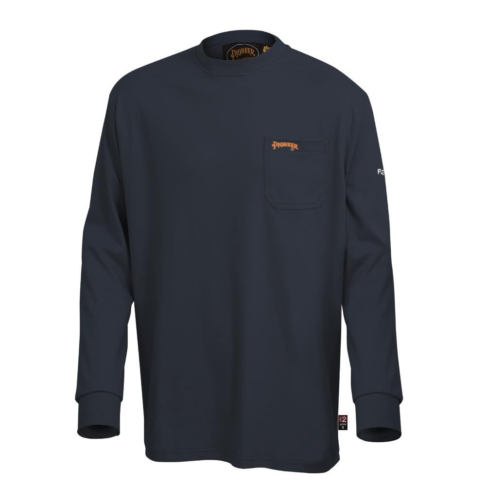 Chemise en coton à manches longues ignifuge, bleu marine, SZ : 2XL