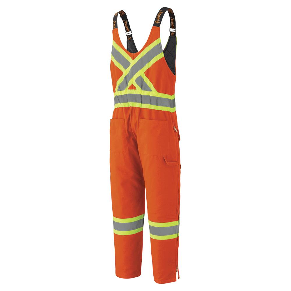 Safety Overalls, Quilted Cotton Duck, Orange, SZ: 4XL
