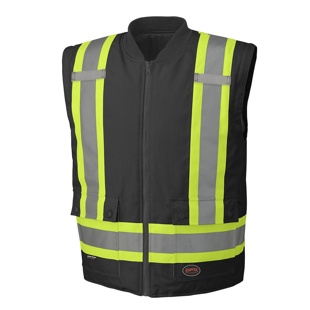 Parkas de sécurité imperméables haute visibilité 7 en 1, noir, SZ : L
