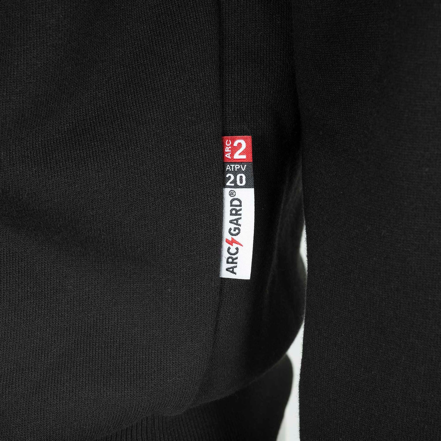 Sweat à capuche en coton épais avec fermeture éclair et ignifuge, noir, SZ : XL