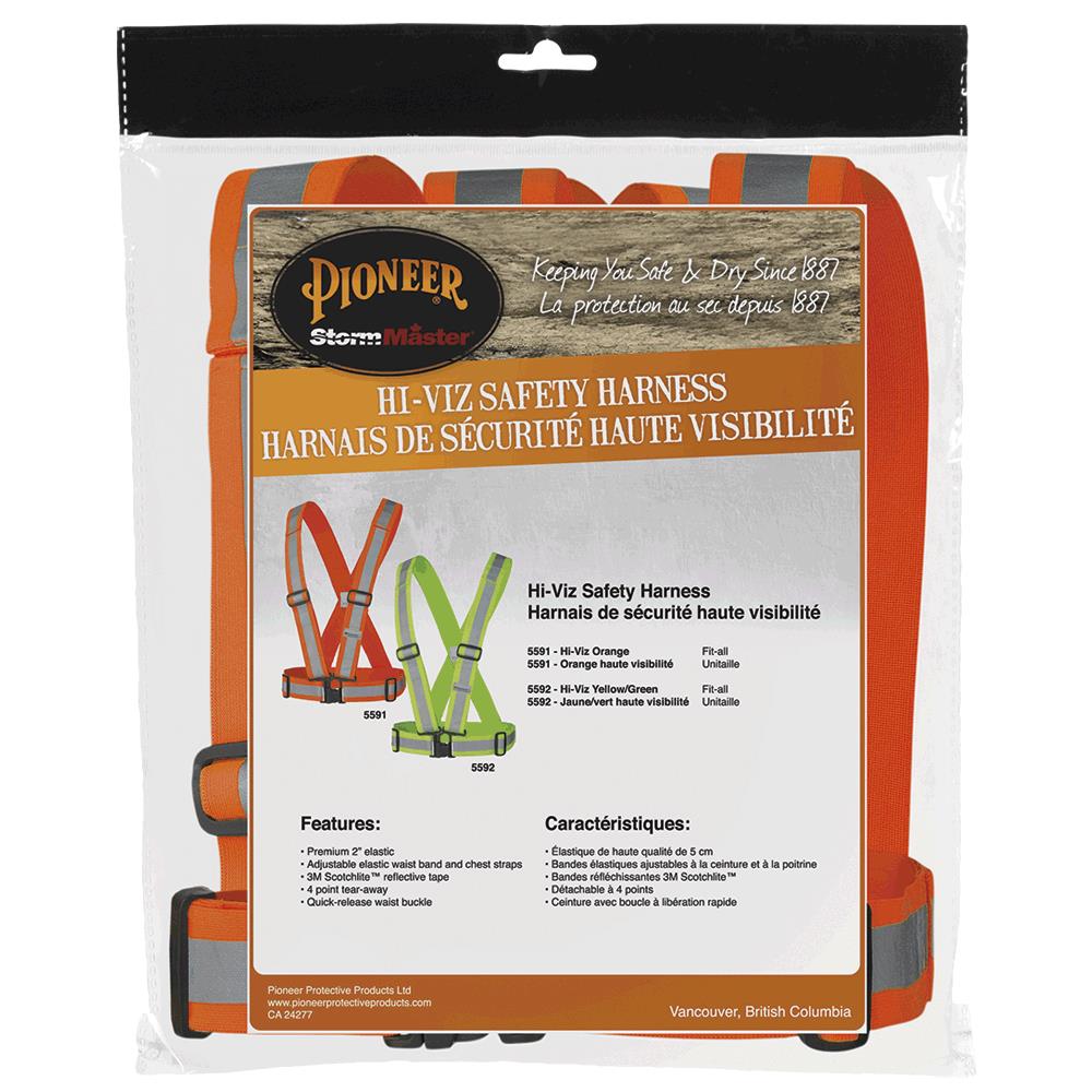 Bretelle de sécurité de 5 cm ajustable, détachable en 4 points avec sac, orange, GR: O/S