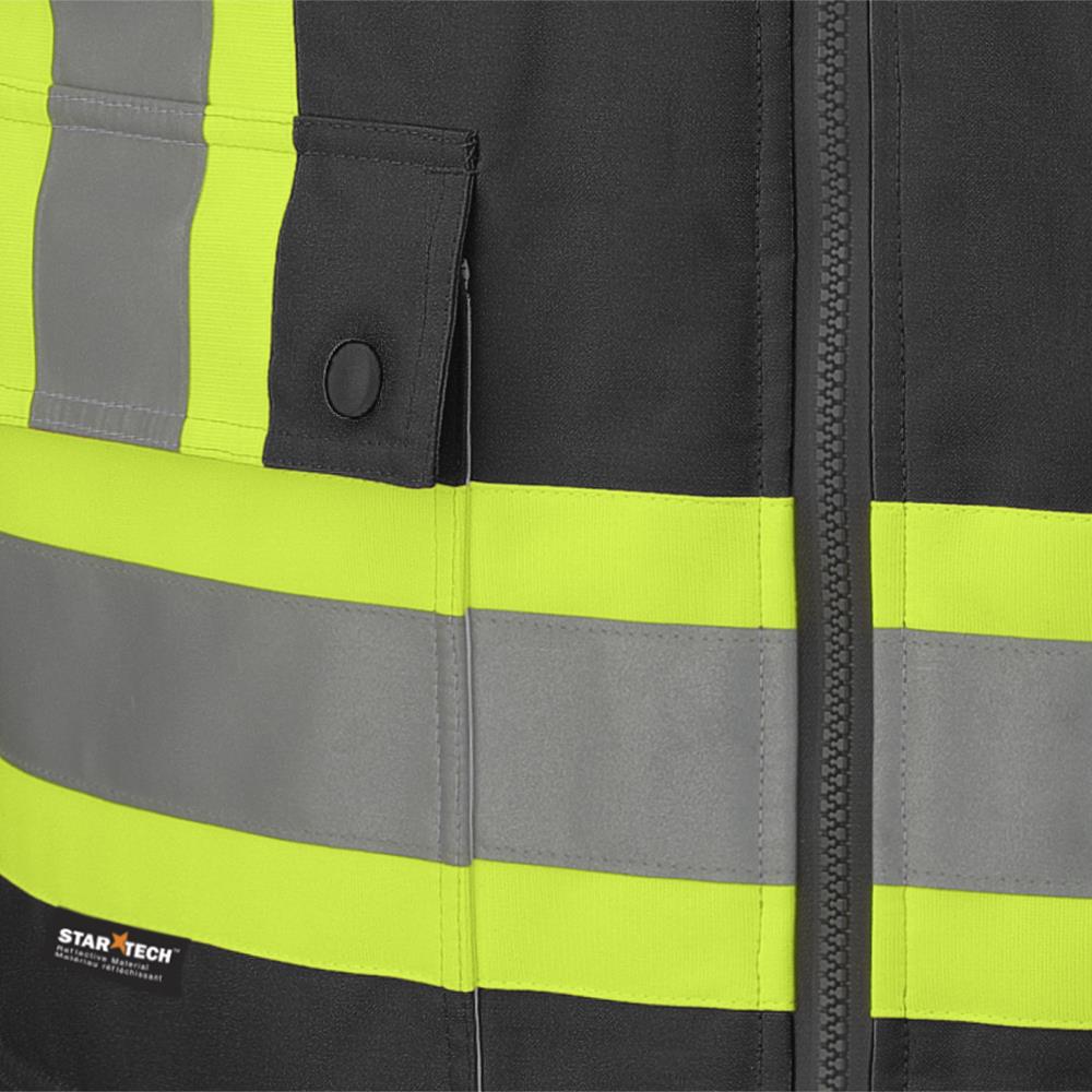 Parkas de sécurité imperméables haute visibilité 7 en 1, noir, SZ : M