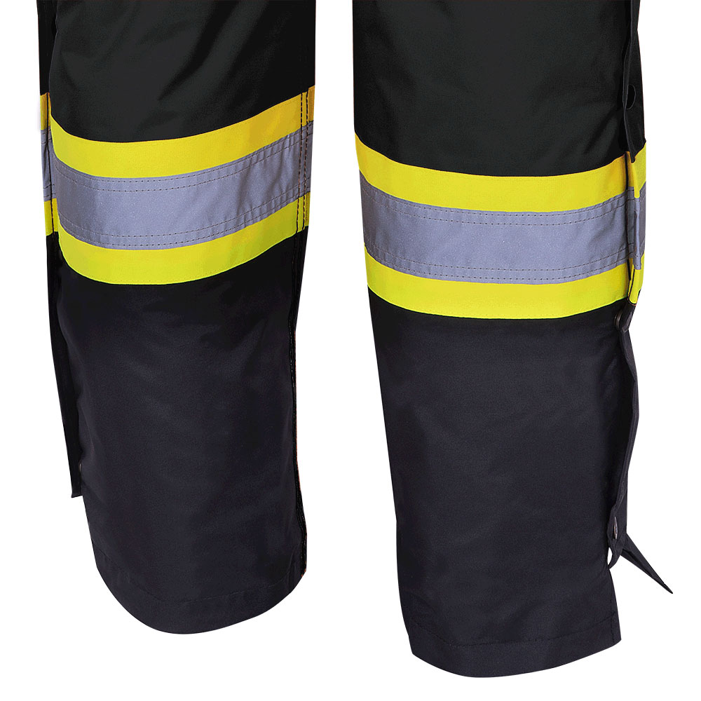 Salopette de sécurité matelassée imperméable haute visibilité, noire, SZ : XL