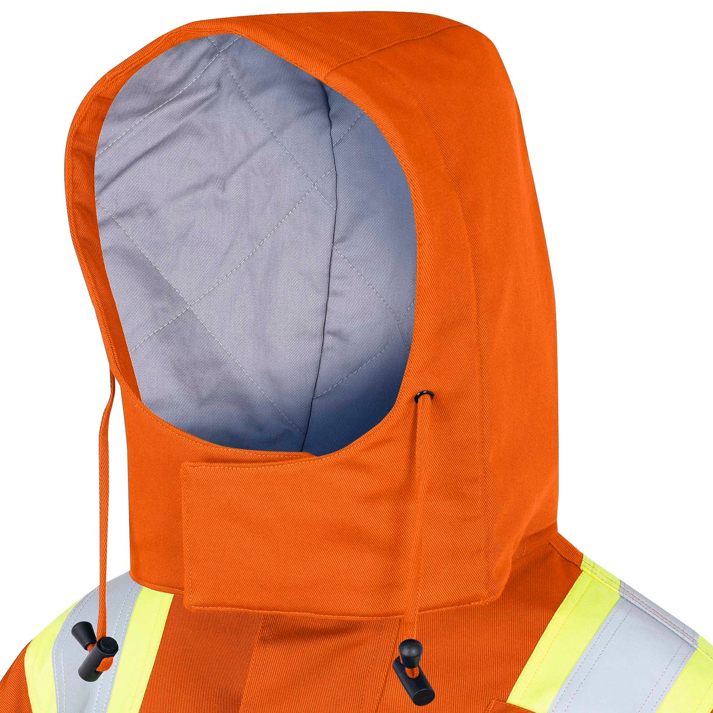 Capuches accessoires pour parkas ou combinaisons de sécurité matelassées résistantes aux flammes et aux arcs électriques, orange, SZ : O/S