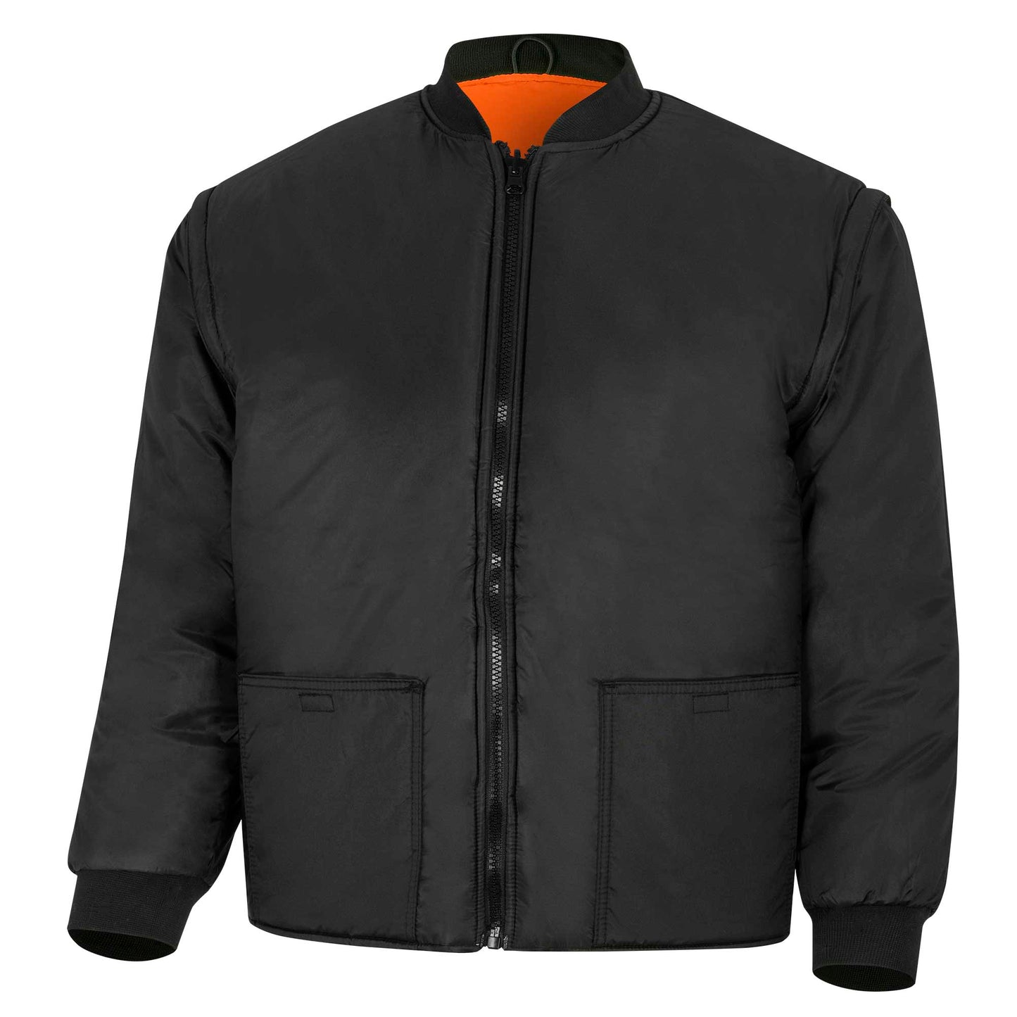 Hi-Vis Waterproof 7-in-1 Safety Bomber Jackets, Orange/Black, SZ: 2XL
