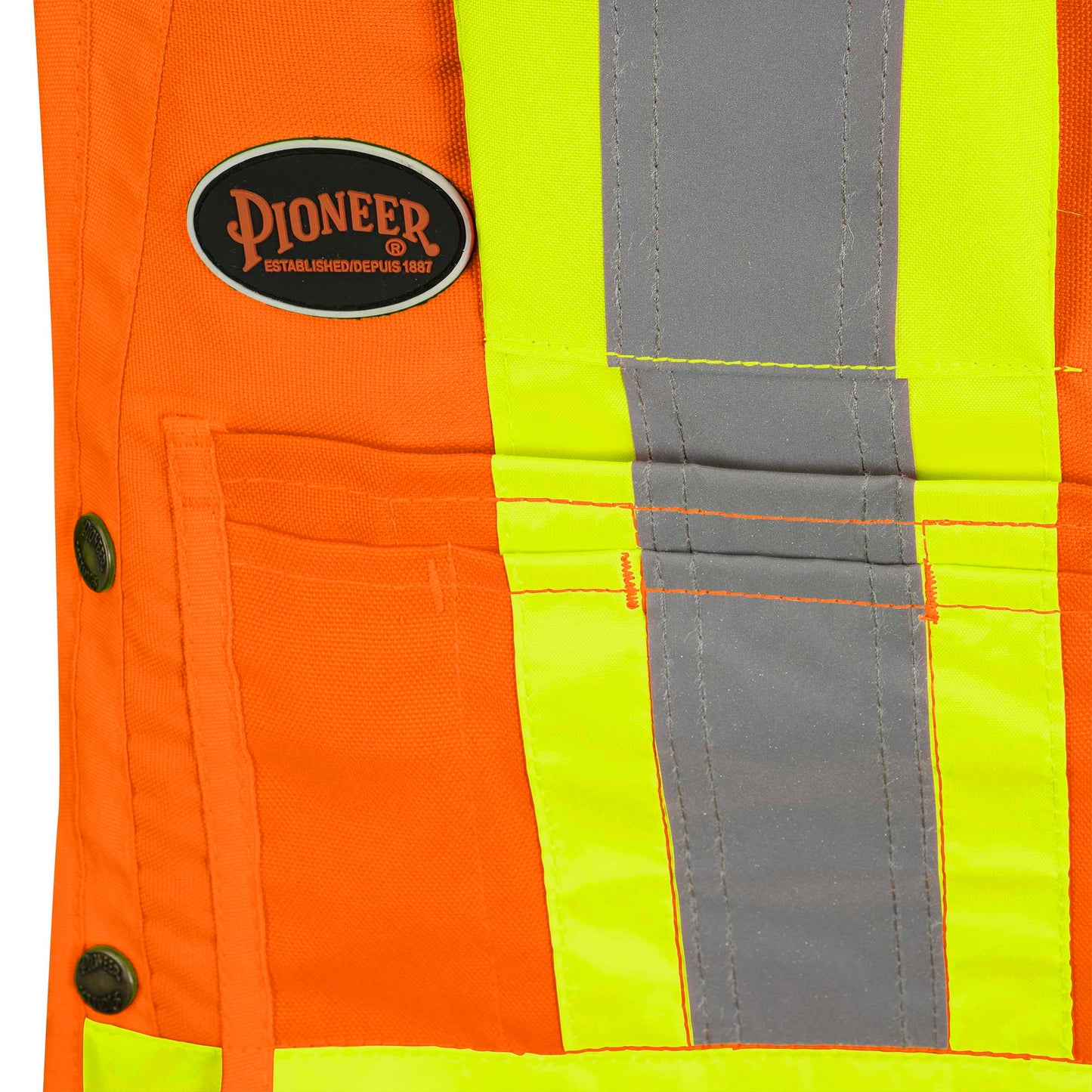 Gilets de sécurité - Polyester Oxford enduit de polyuréthane 600 deniers, Orange, GR: S