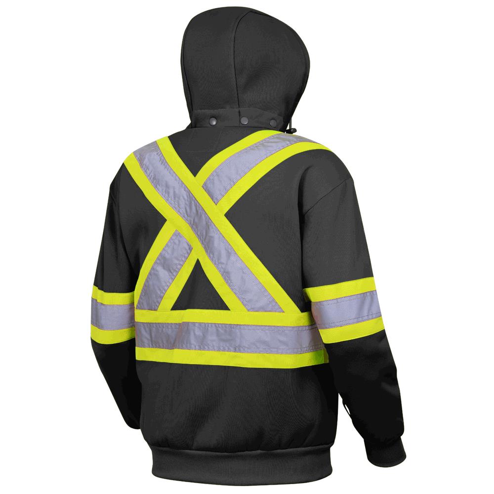 Hi-Viz Polyester Fleece Hoodie, Black, SZ: 4XL