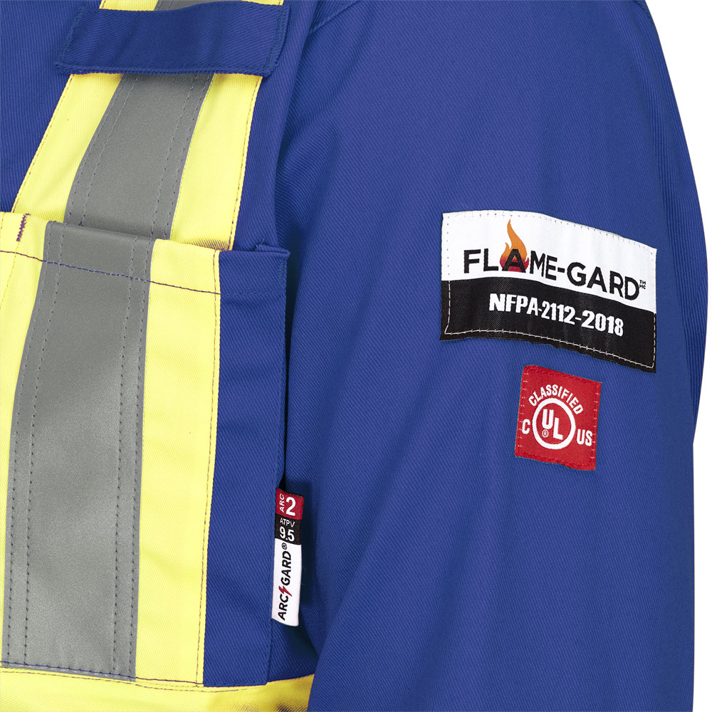 Combinaison de sécurité homologuée FR/ARC, 100 % coton, bleu roi, taille : 42 grande taille