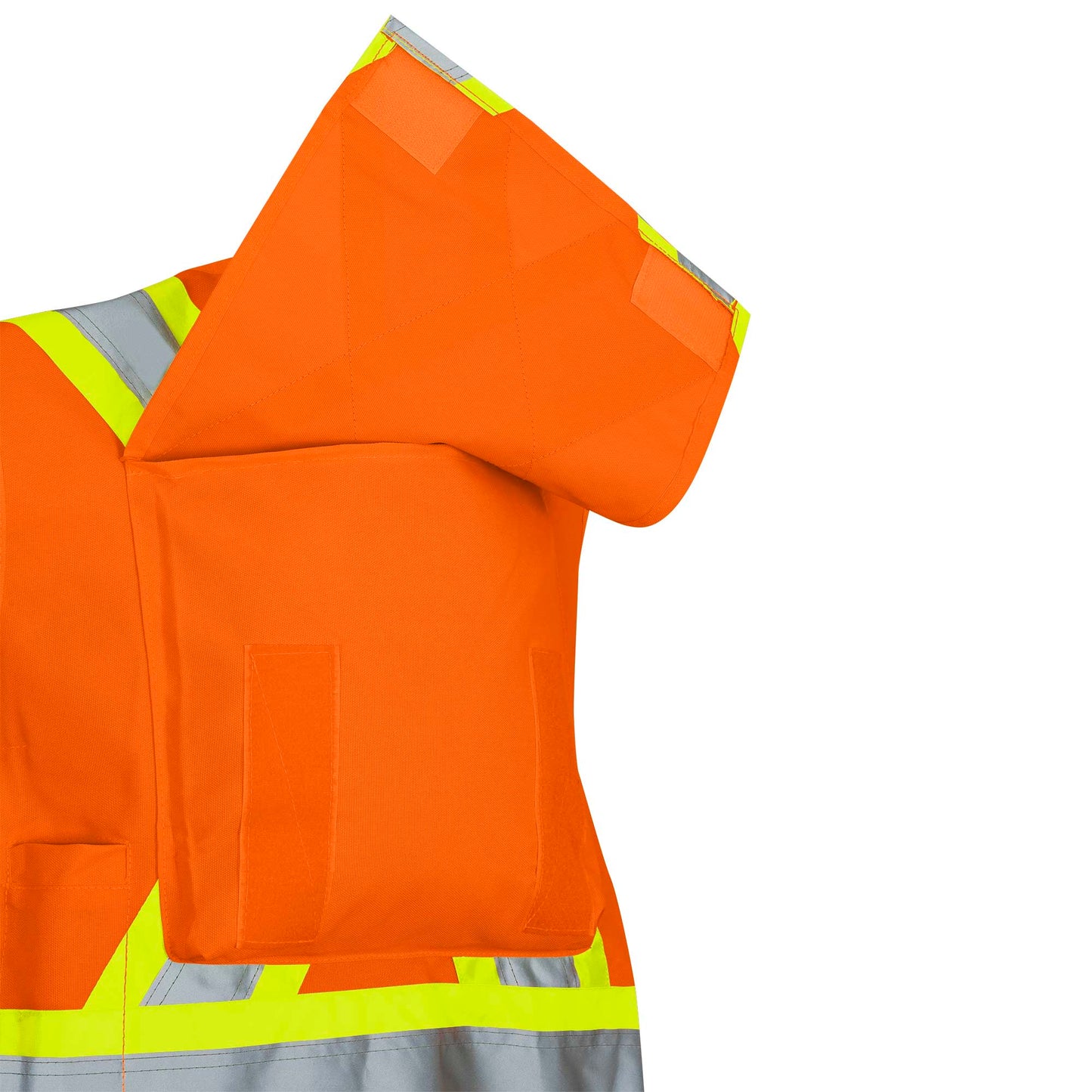 Gilets de sécurité - Polyester Oxford enduit de polyuréthane 600 deniers, Orange, GR: S