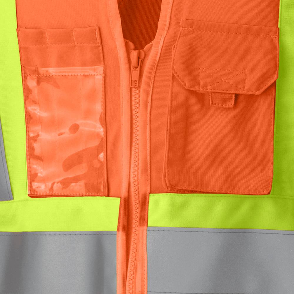 Women's Safety Vest Tricot Poly Interlock, Orange, SZ: XS