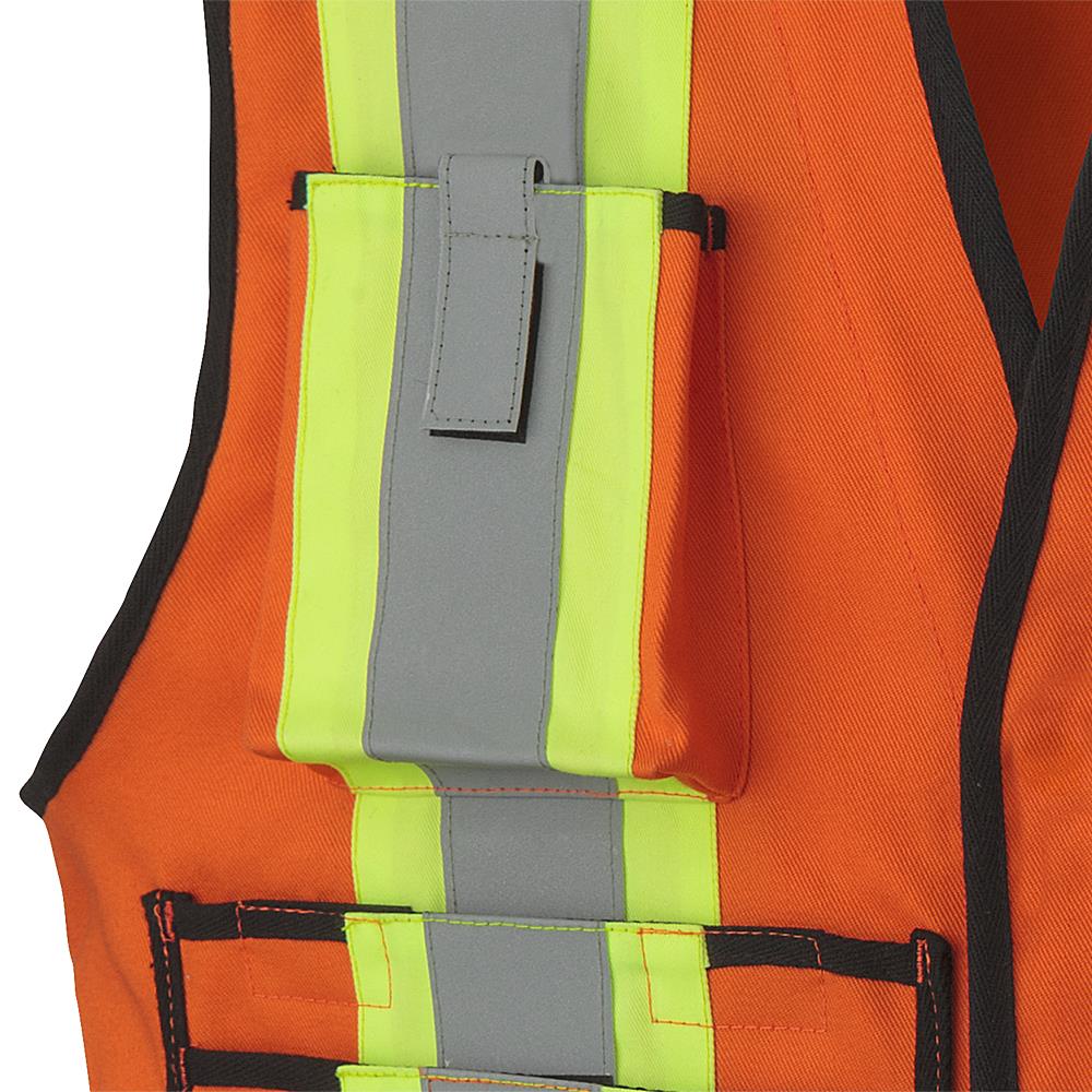 Hi-Viz FR-Tech® Flame Resistant Surveyor's Safety Vests, orange, SZ: L