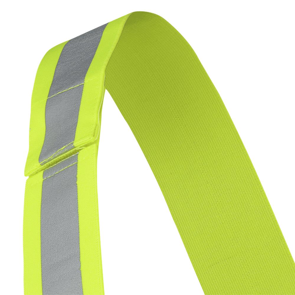Hi-Viz Safety Sash 4points tear-away with bag, 2in, Yellow, SZ: O/S