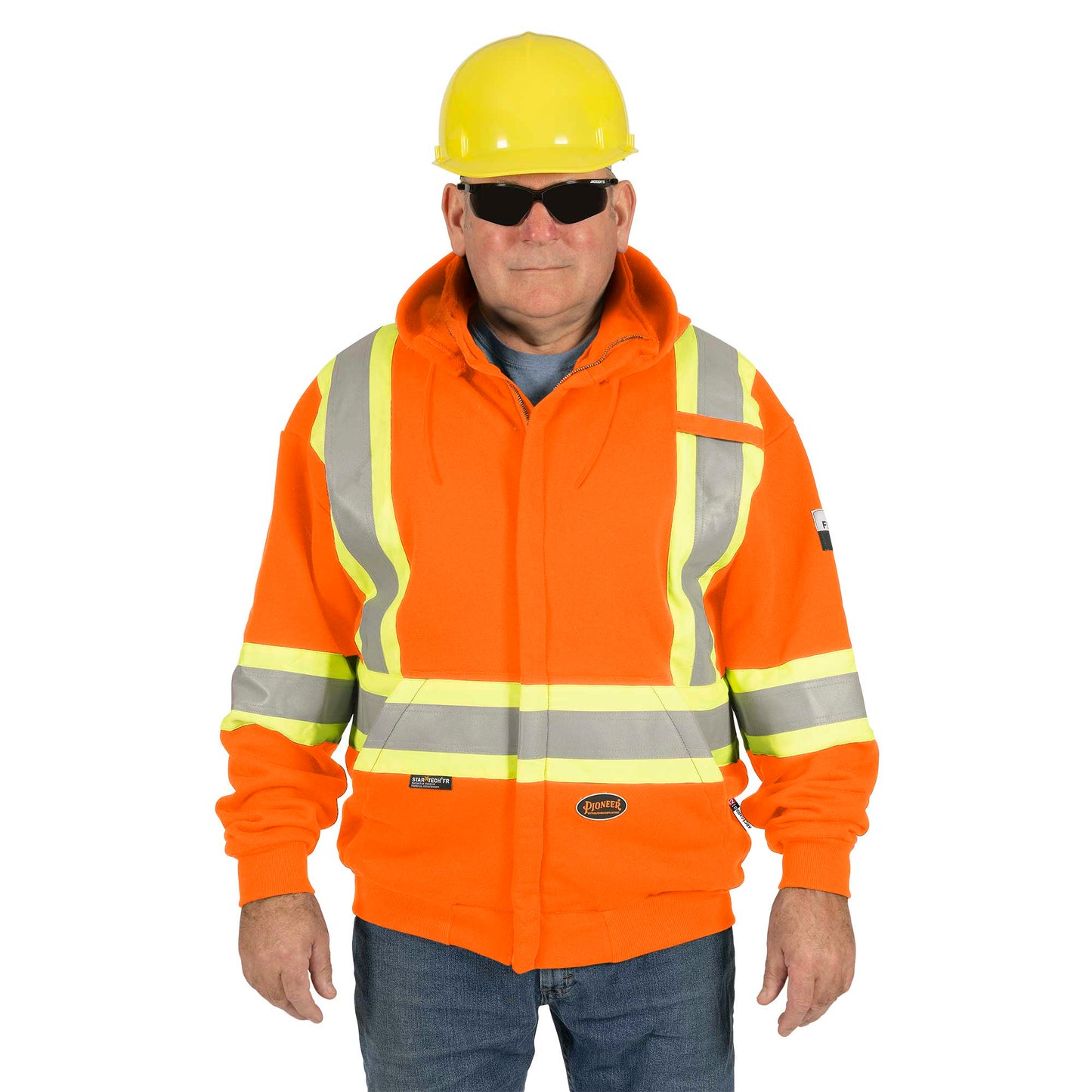 Flame Resistant Zip Style Heavyweight Cotton Safety Hoodie, Orange, SZ: 2XL