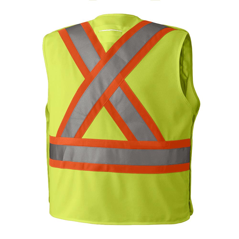 Gilet de sécurité détachable, épaules tombantes, tricot de poly interlock, Jaune, GR: S/M
