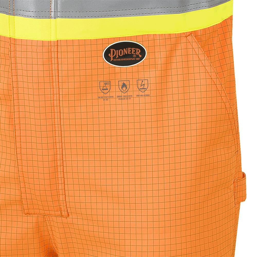 The Defender® Hi-Vis Anti-Static Safety Bib Pants, Orange, SZ: 2XL
