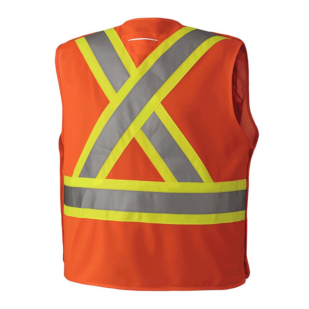 Gilet de sécurité détachable, épaules tombantes, tricot de poly interlock, Orange, GR: 2/3XL