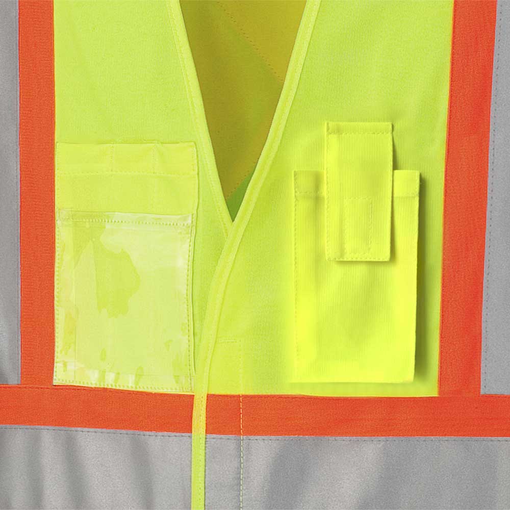 Gilets de sécurité, Ajustables, Fermeture à crochets et boucles, Jaune, GR: S/M