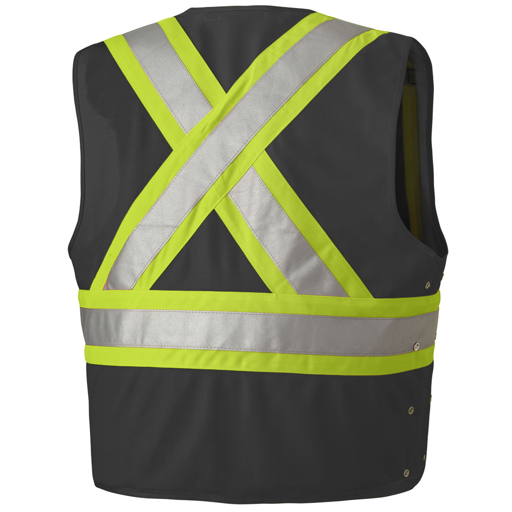 Veste de sécurité haute visibilité à côtés ajustables, Noir, GR: 2/3XL