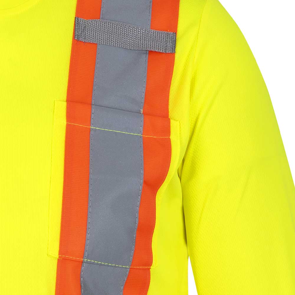 Chandail de sécurité à manches longues en polyester œil de perdrix, Jaune, GR: M