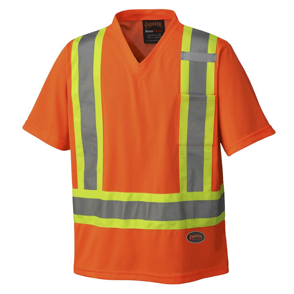 Hi-Vis Micro Mesh Safety T-Shirts, Orange, SZ: 5XL