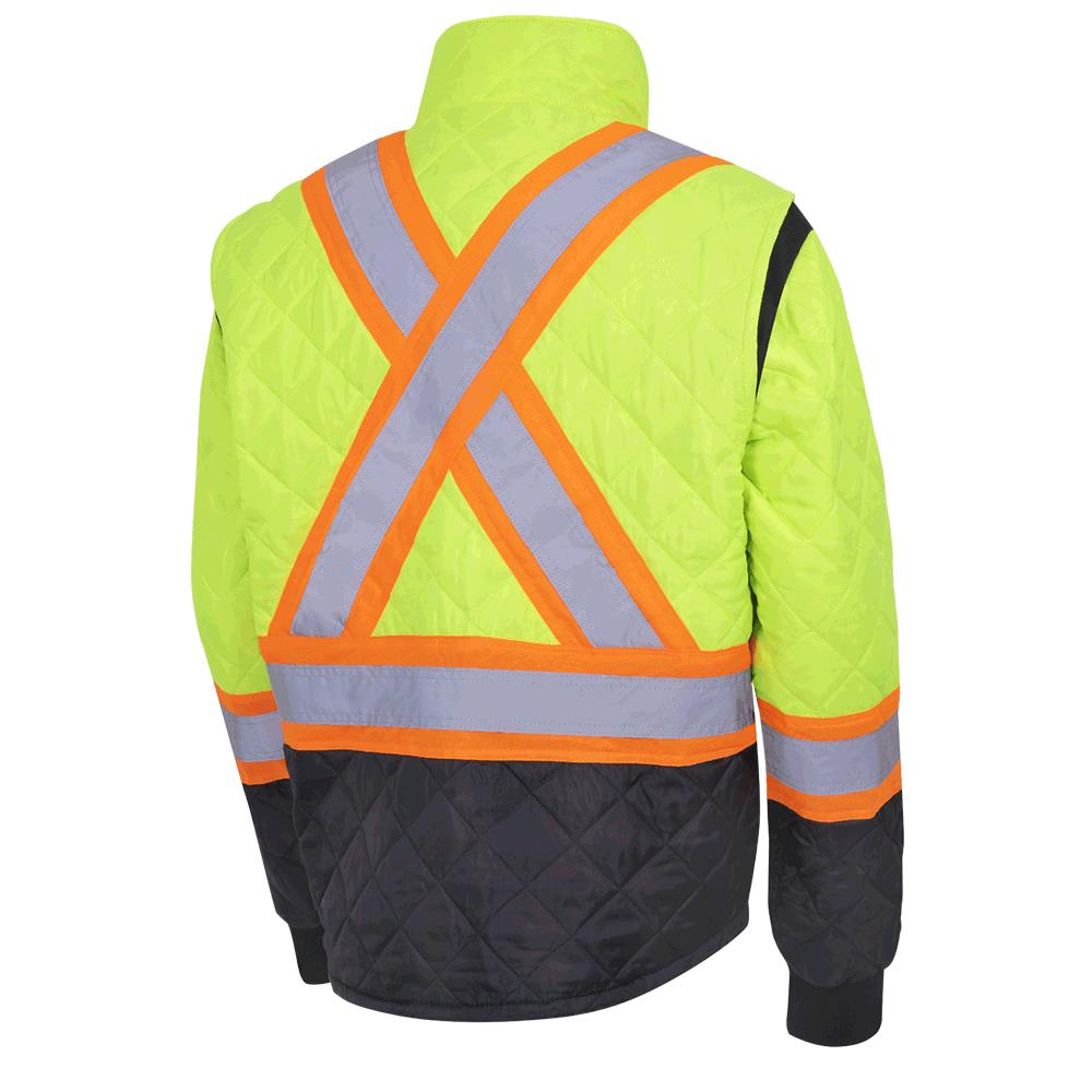 Veste matelassée haute visibilité pour congélateur, jaune/noir, SZ : 4XL