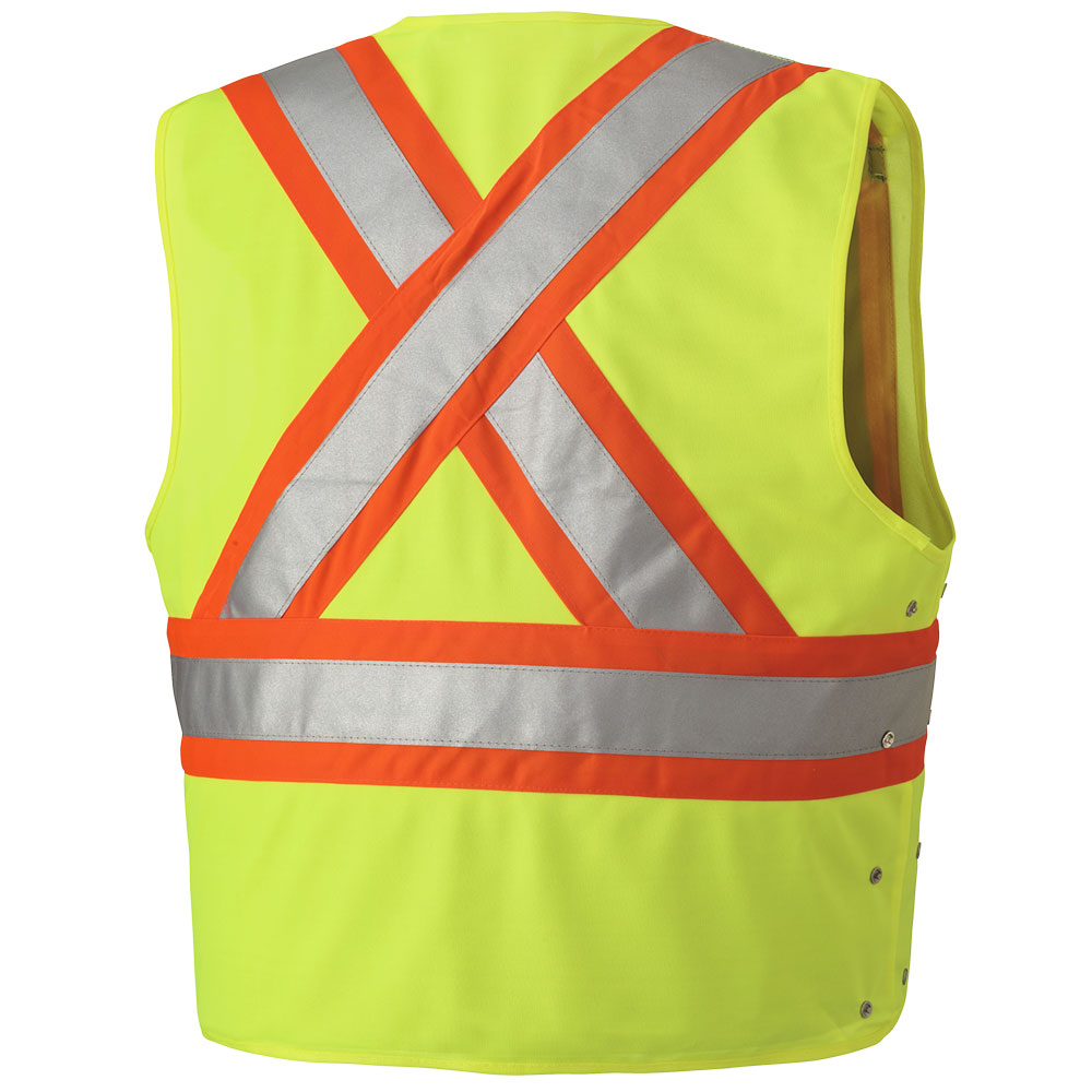 Gilets de sécurité, Ajustables, Fermeture à crochets et boucles, Jaune, GR: 4/5XL