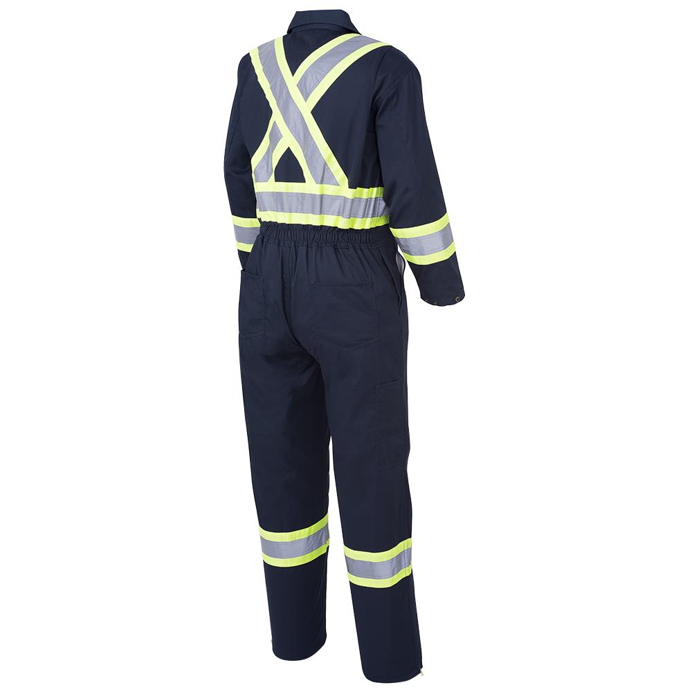 Combinaison de sécurité, polyester/coton, accès par fermeture éclair pour bottes, bleu marine, taille : 44