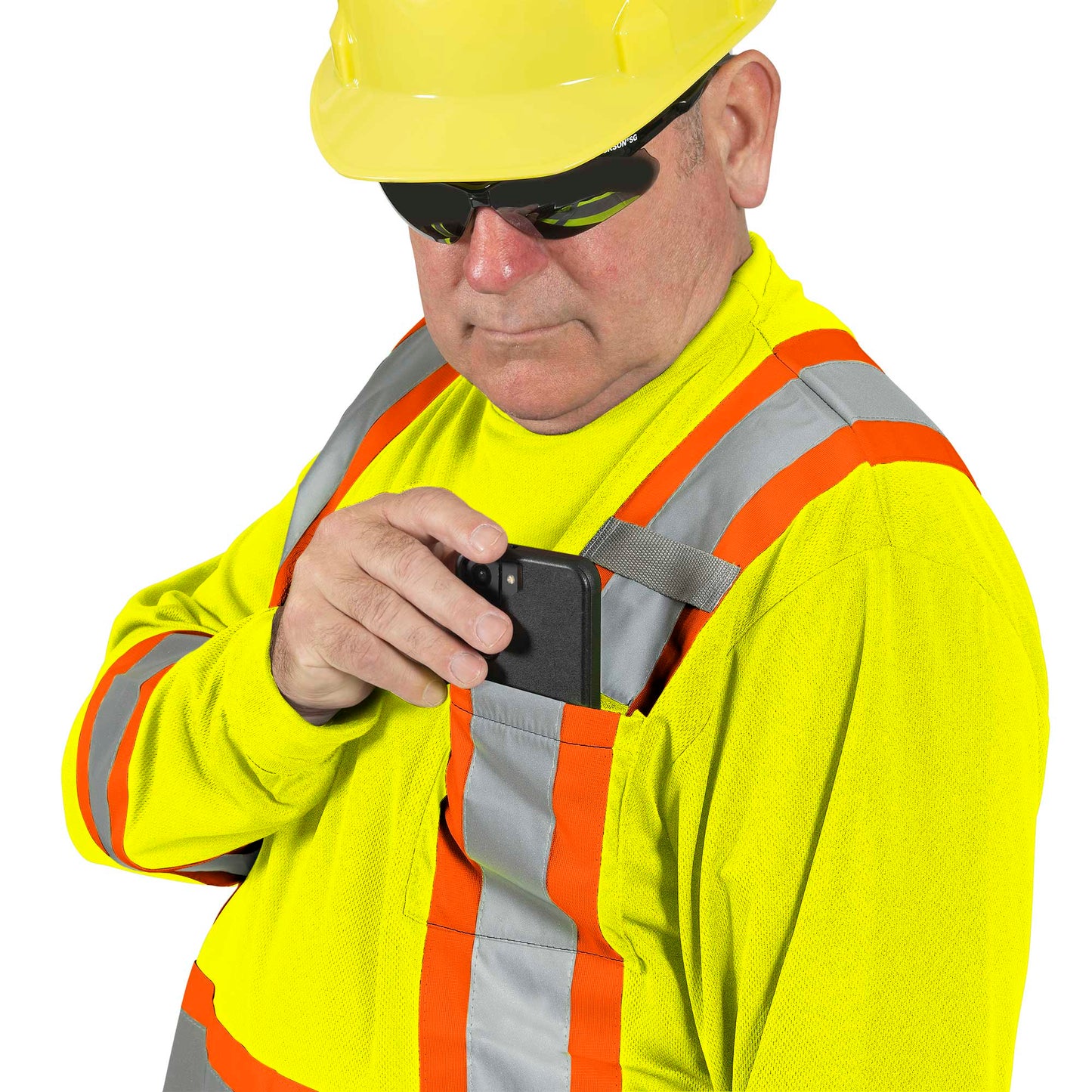 Chandail de sécurité à manches longues en polyester œil de perdrix, Jaune, GR: 4XL